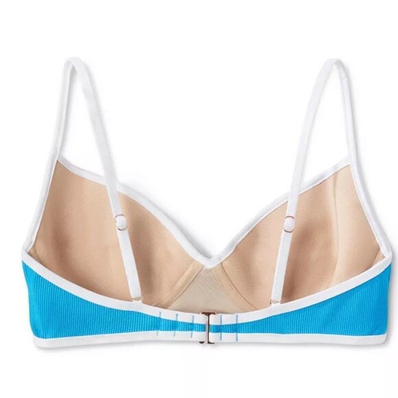 Shade & Shore Women's Lightly Lined Ribbed Underwire Bikini Top - Picture 2 of 3